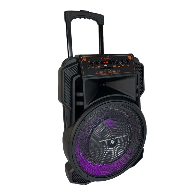 KTS 12 Inch Trolley Blue tooth speaker karaoke super Bass portable speaker with Led RGB light KTS-1640