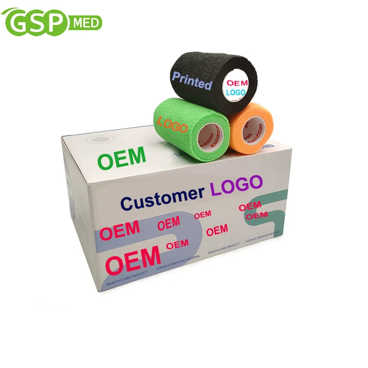 Custom Cohesive Wrap Dressing/self cohesion Adhesive Bandages adhesion bandages elastic  Wrap