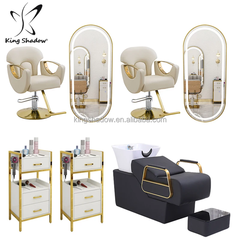 Modern Lockable Hair Bundle Package Salon Equipment Beauty Furniture Luxury Style Barber Styling Salon Chairs Sets