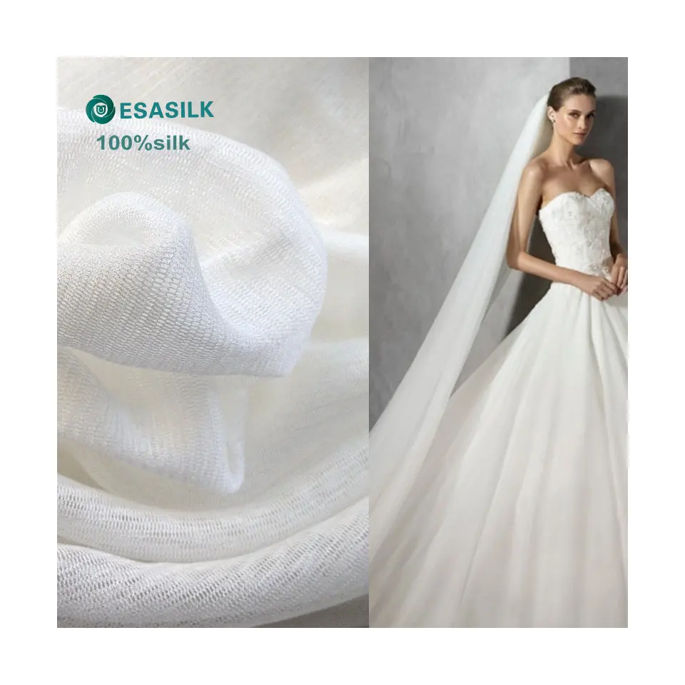 Silk knitting tulle 30gsm 50gsm 60gsm Factory Direct Mesh Silk 100% Pure Silk