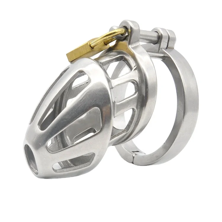 Male Chastity Device Hypoallergenic Stainless Steel Cock Cage Penis Ring Adult Game Sex Toy