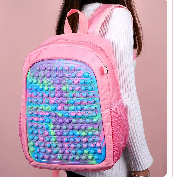 Fidget popper bolsa mochila 16.5inch large student back pack popits school bag for girls boys