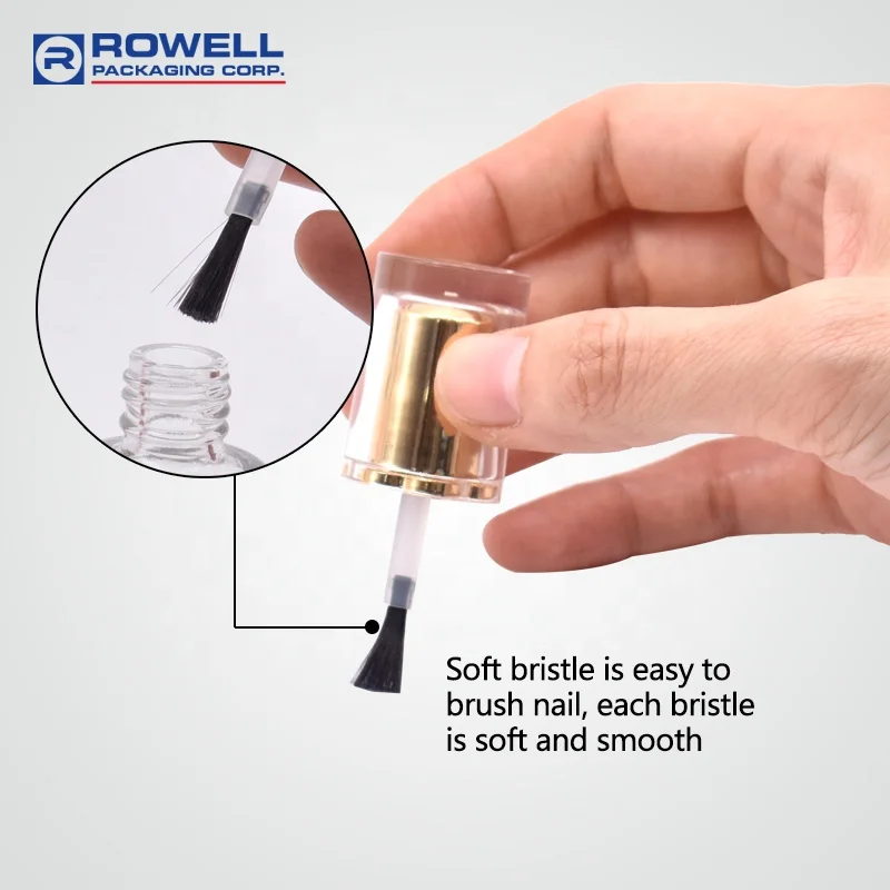 Square glass bottle 10ml 15ml  nail polish bottle with brush