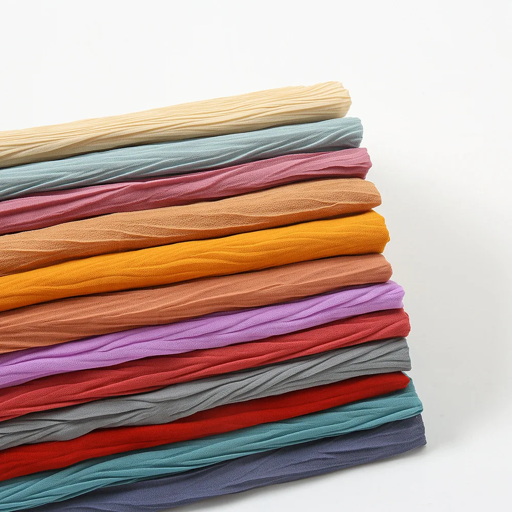 1922 MuslmQLO  New design pleated chiffon toe cap scarf dubai hijab scarf chiffon hijab women