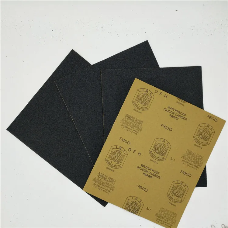 Kraft paper waterproof Polishing abrasive paper sheet black sanding #60-#2000 sand paper water sandpaper