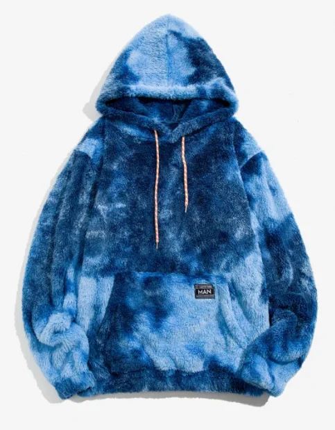 Толстовки с капюшоном Tye Dye для мужчин, модные толстовки с капюшоном из искусственного меха и принтом в виде кенгуру, оптовая продажа