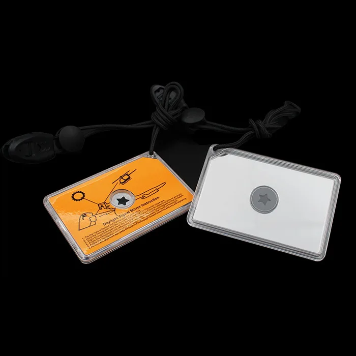 Portable Camping Daylight Signalling Mirror Survival Emergency Rescue Square Signal Mirror with Emergency Whistle