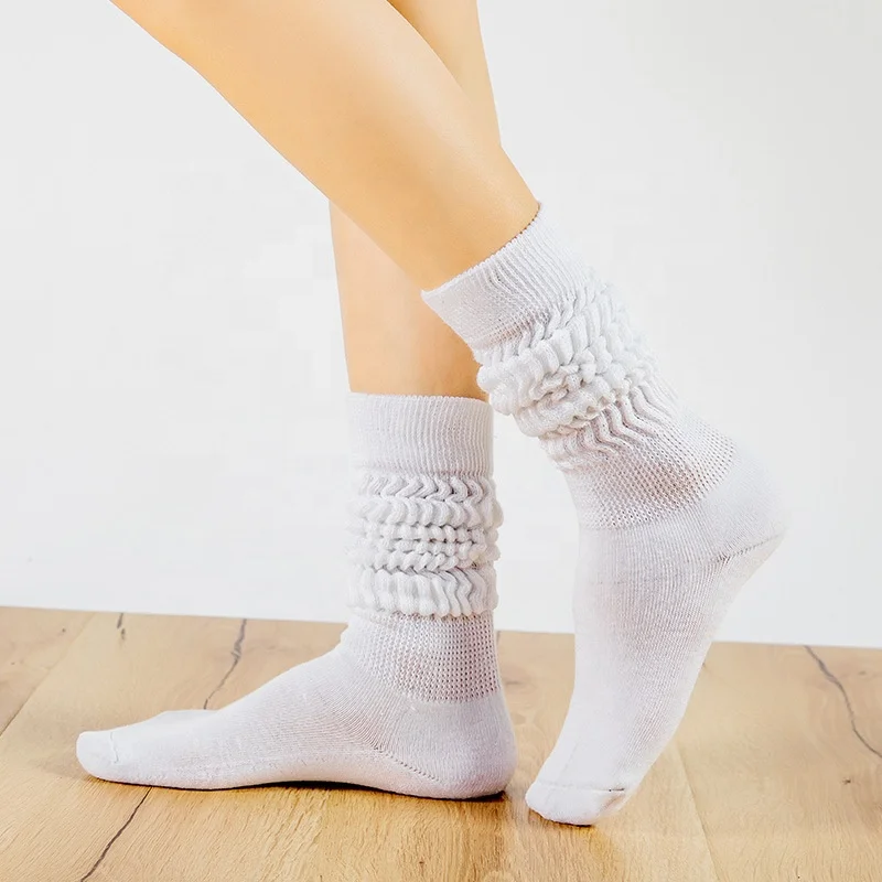 Good Quality Slouch Socks for Women Knee Length Sleep Ruffle Scrunch Boot Loose Stacked Womens Socks