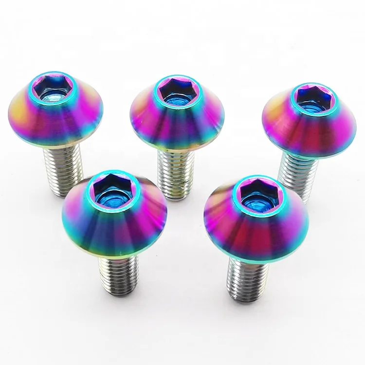 Motorcycle disc brake plate titanium M6  M8  umbrella head screw