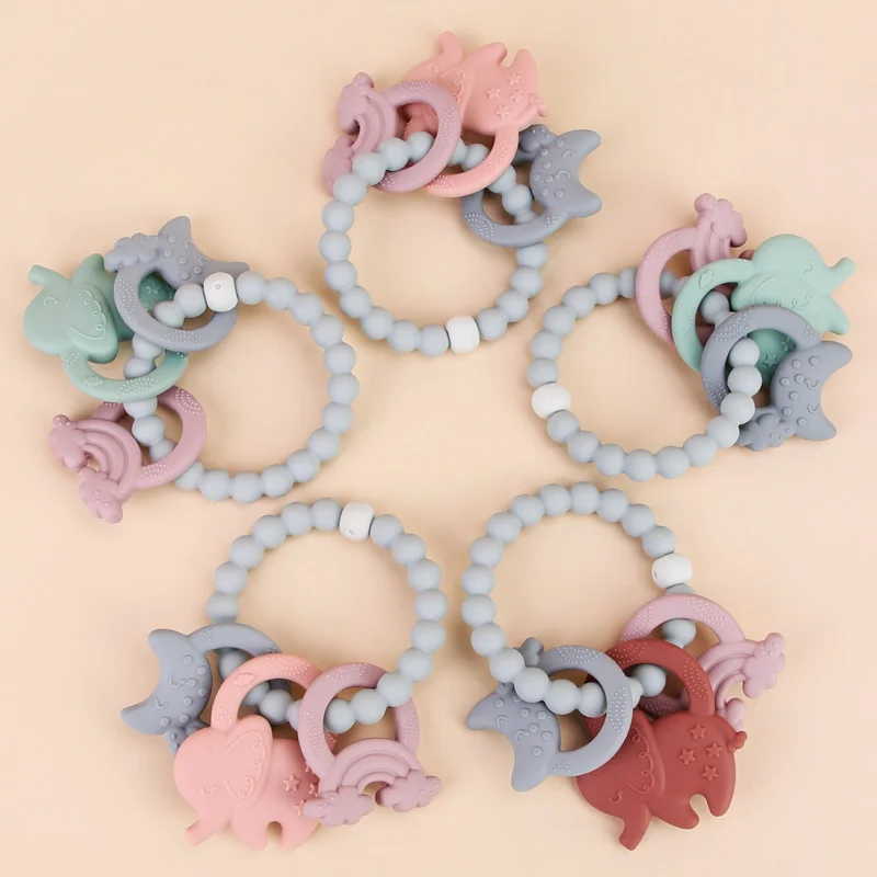 Wholesale Silicone Baby Teether Baby Sensory Toys Silicone Teether Baby Productos Para Bebes
