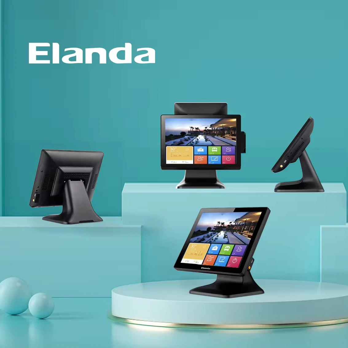 Streamlined EPOS Solutions Dual Screen Cash Register Monitor All in One Windows OS POS System