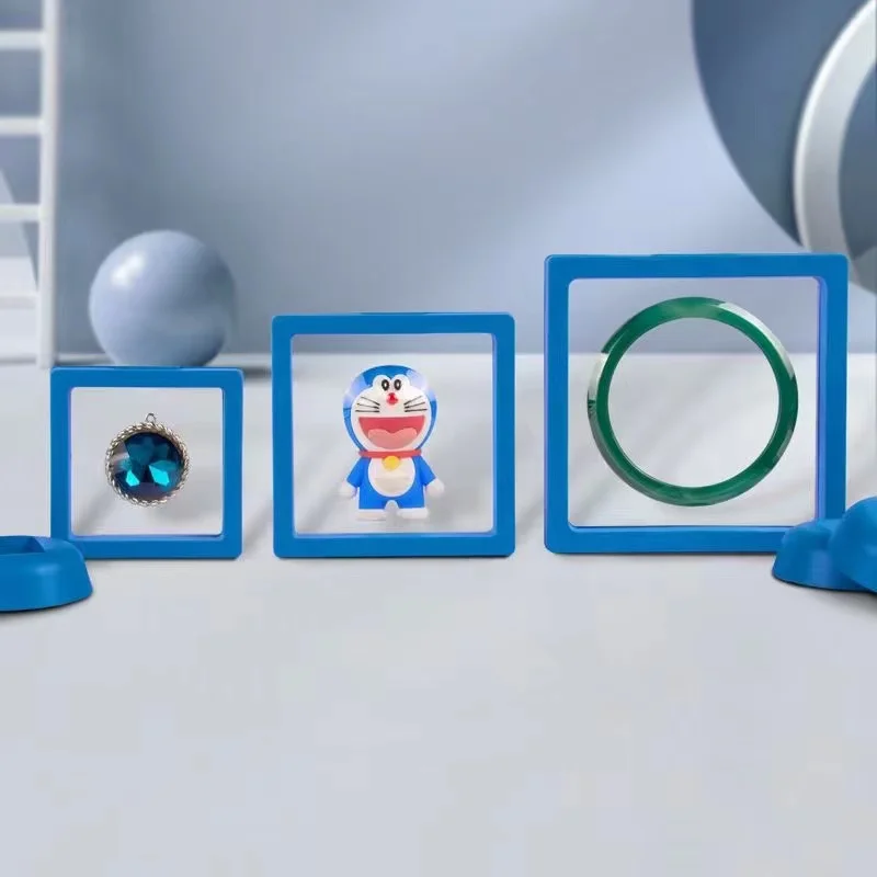 3d Floating Nail Gift Box Tips Display Stand Holder Packaging With Pet Film Jewelry Stones Presentation Case Custom Logo