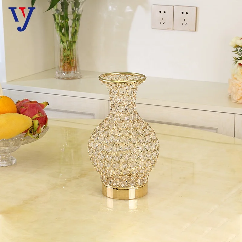Wedding decorative vase creative metal crystal vase