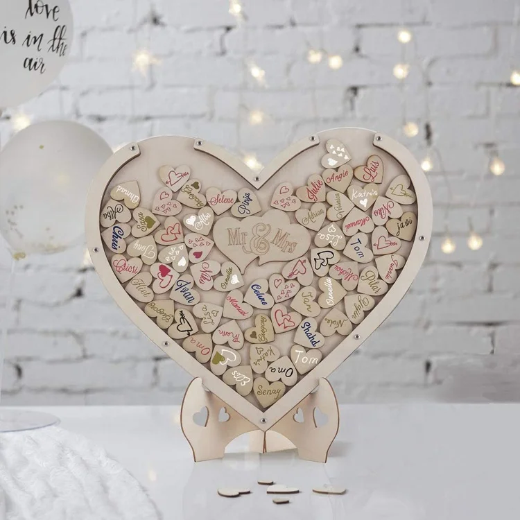 2022 New Product Top Selling Wedding Guest Book Alternative Heart Drop