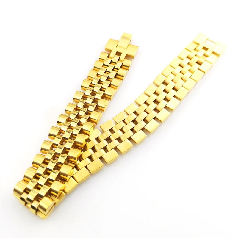 Wholesale Gold Plated 15mm men Stainless Steel link Watch Band Style  bracelet