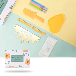 Happy Birthday Plate Party Supplies Six-In-One Cake Tray Hat Candle Disposable Tableware Birthday Plates