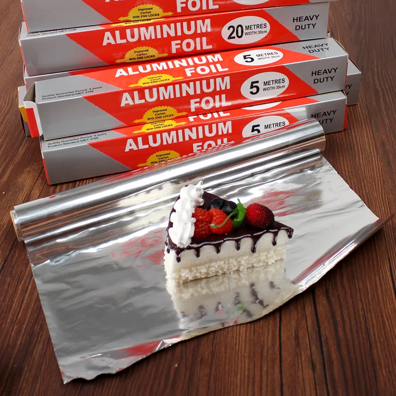 Food Grade Heavy Duty Disposable Foil Paper Household Kitchen Aluminum Tin Foil Paper Roll For Food Packing