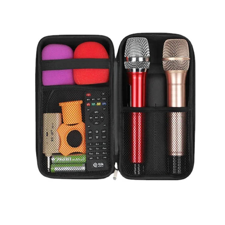Single/ Dual Wireless Microphone Case Foam Custom Bag Tote Storage Pouch Shell 1/2 Eva Travel Headphone