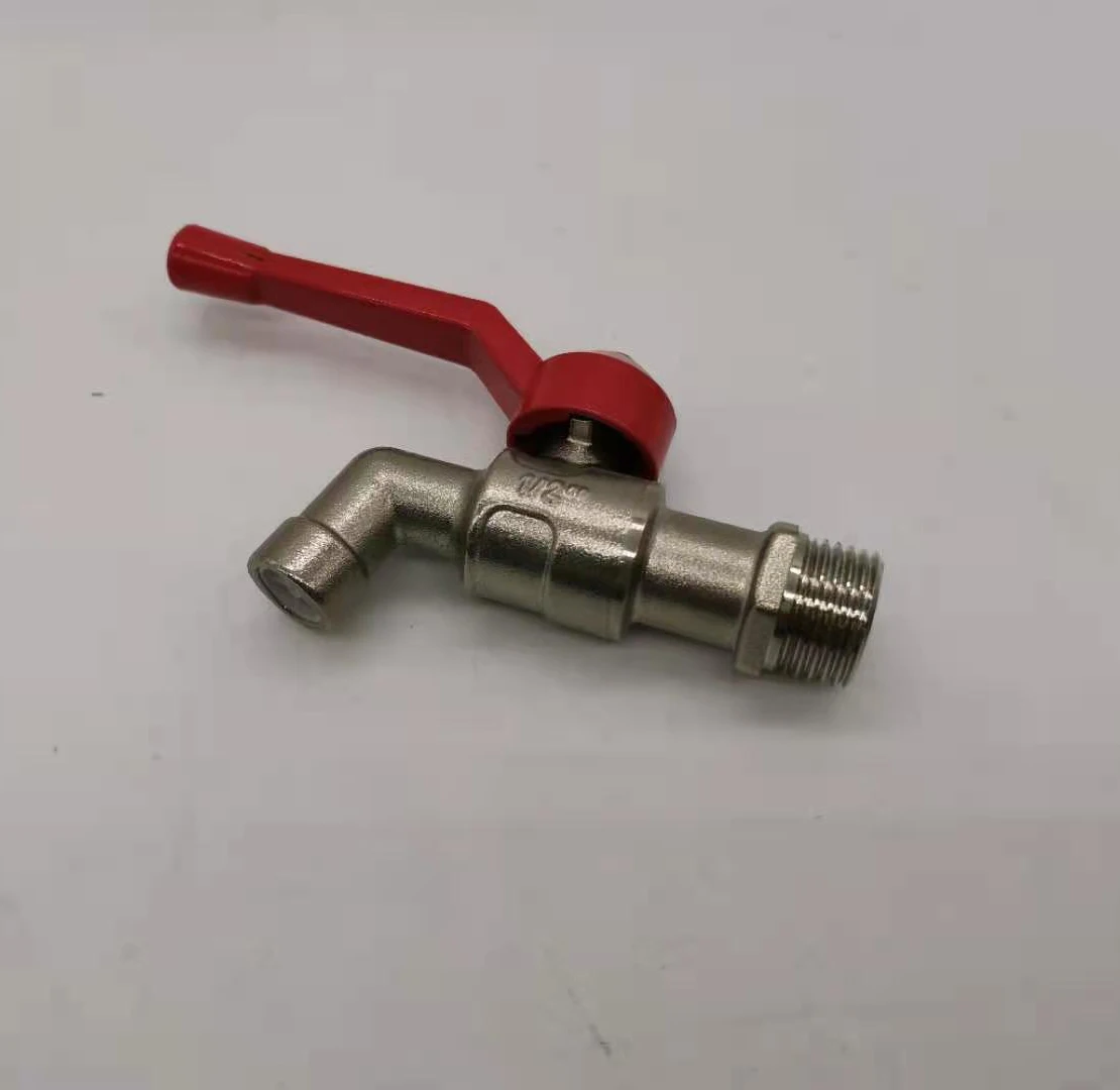 Garden Brass Irrigation Hose Bibb Faucet, Freeze Proof Connector with 1/2 Inch Water Hose Outlet Shutoff Valve S