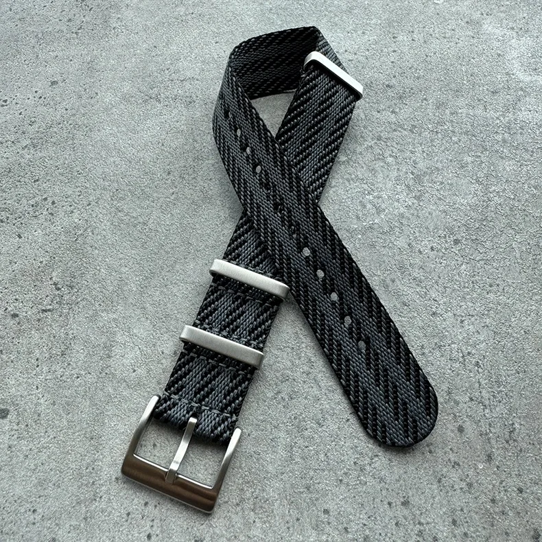 Custom Fabric watch strap 20mm 22mm Twill seatbelt nylon Bracelet Heavy duty Ballistic One Piece Watch Strap