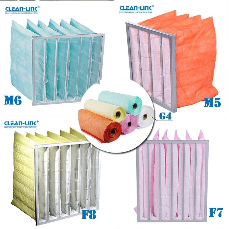G4 F5 F6 F7 F8 F9 Anti-static Pocket Filter Pocket Air Filter For Dust Collection AHU, ACU, room air purifiers
