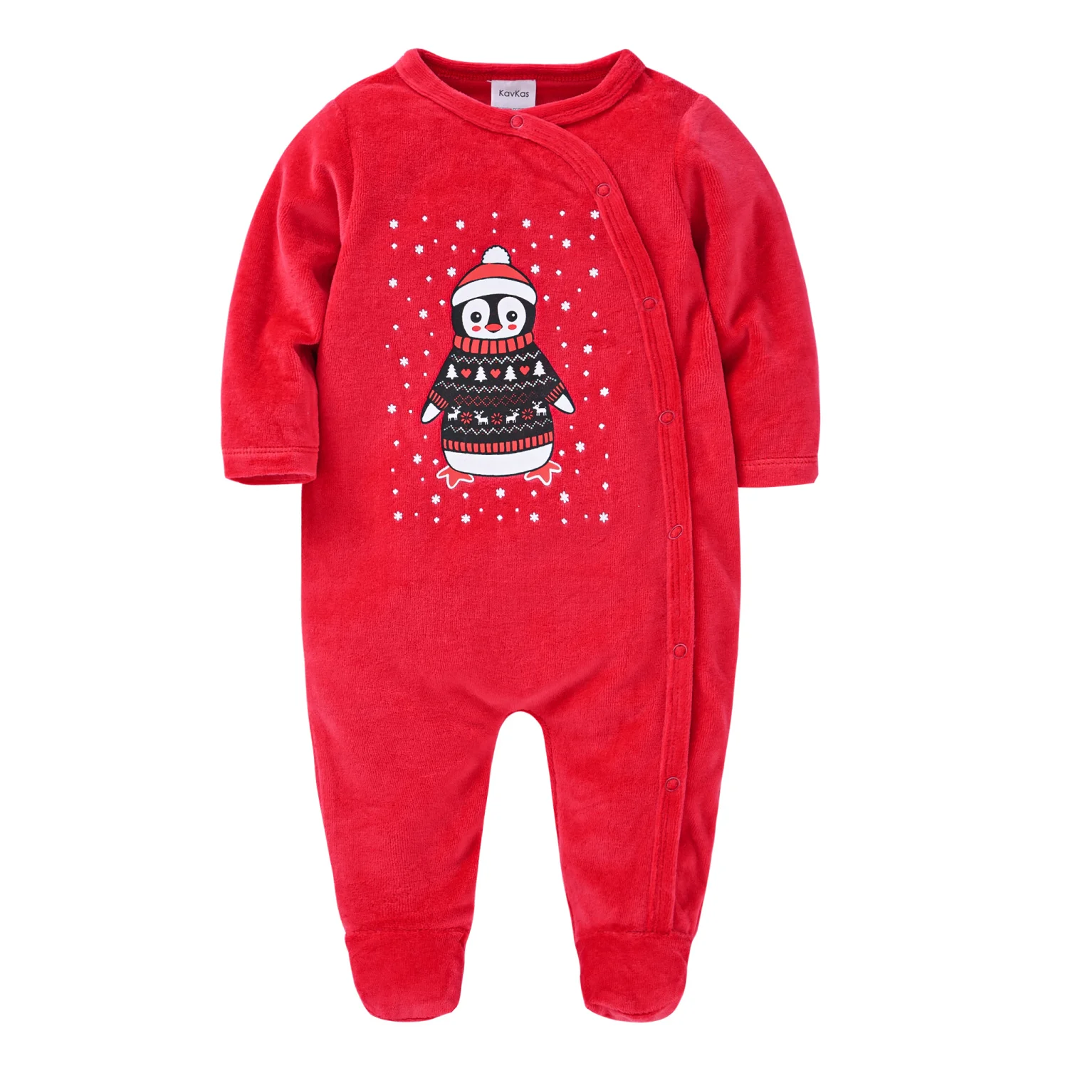 Red winter rompers baby thick oversized baby jumpsuit velvet fabric soft kids overalls fall clothing for newborn to 24 Months