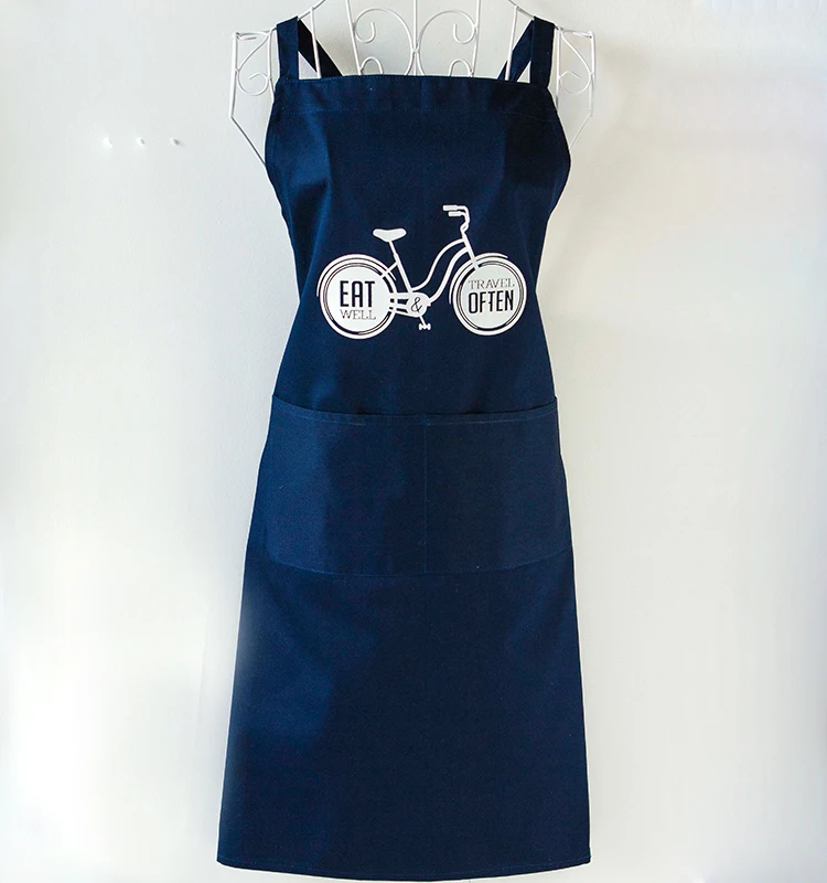 Size Color Customization Poly Pretty Promotional Coffee Shop Hot Sell Cotton Printed Apron kitchen