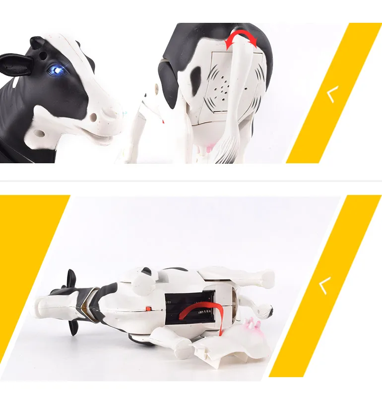 Пластиковые фермы животных e-mulational электрические ходьба качели хвост голова корова игрушка со светом и звуком