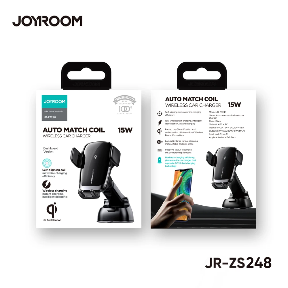 JOYROOM 15w fast charging holder for cell phone quick charge 3.0 car charger car wireless charger