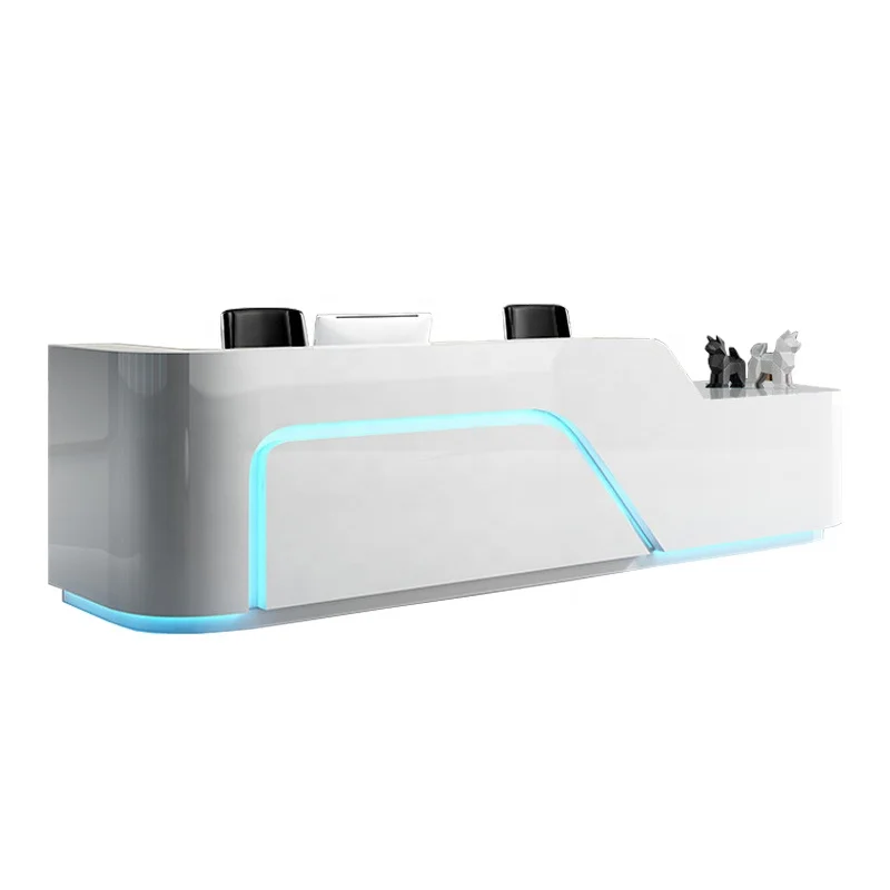 Factory Price Led Reception Desk Conference Room Computer Console Table Worktable Technology Company Guild House Welcome Desk