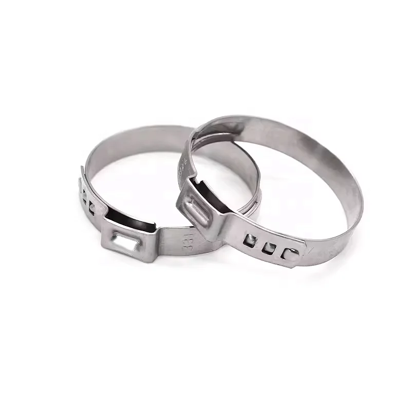 Stainless Steel Single Ear Hose Clamps Galvanized Steel Adjustable Stepless Ear Hose Pipe Cable Clips Clamp