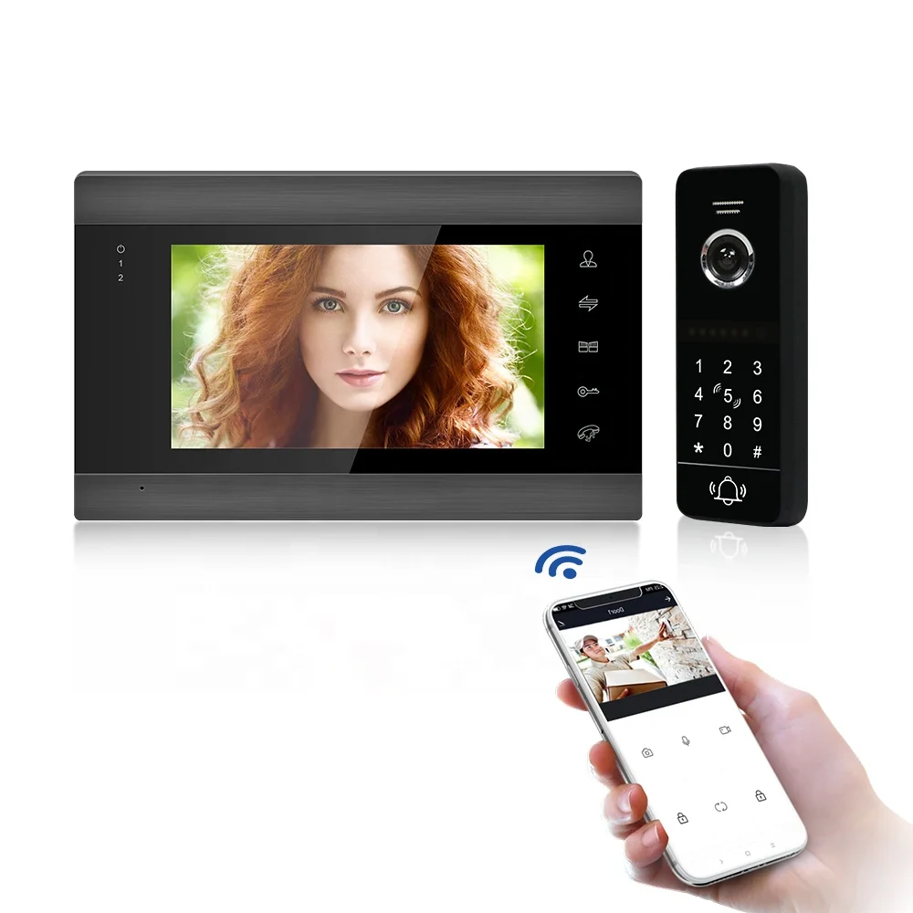 wifi doorbell with Tuya app smart phone control video door phone intercom system