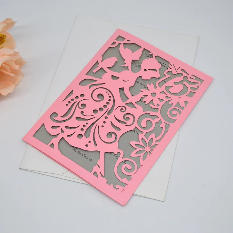  quinceanera party supply invitation cards sweet 15 years celebration invitations with envelopes or box for