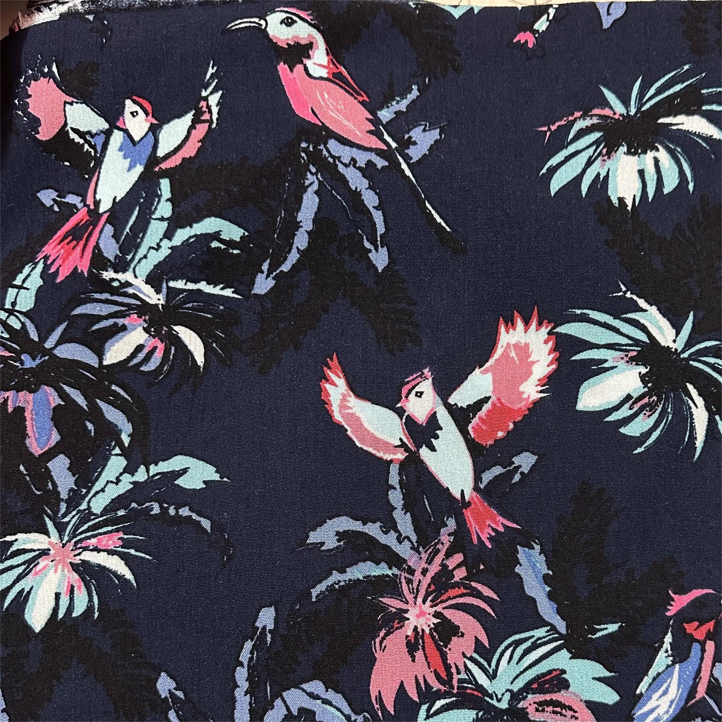 Harvest Print Woven Spun Crinkle Viscose Crepe Rayon Digital Printed Fabric For Dress