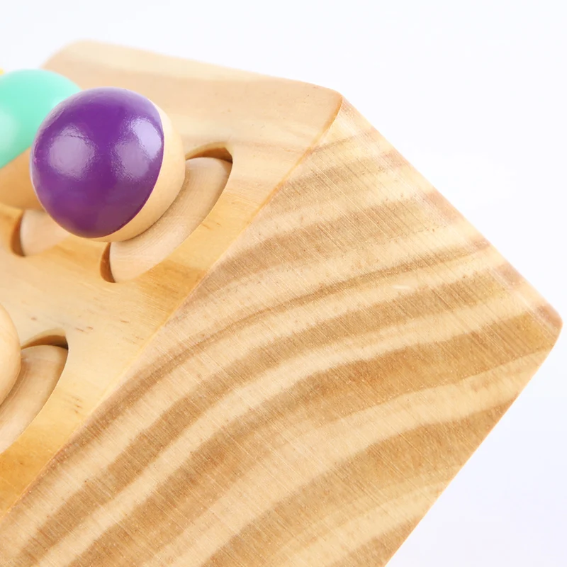 2021 Amazon Best Selling Montessori Wooden Toys Colorful Wooden Socket Villain Cylinder Play Set