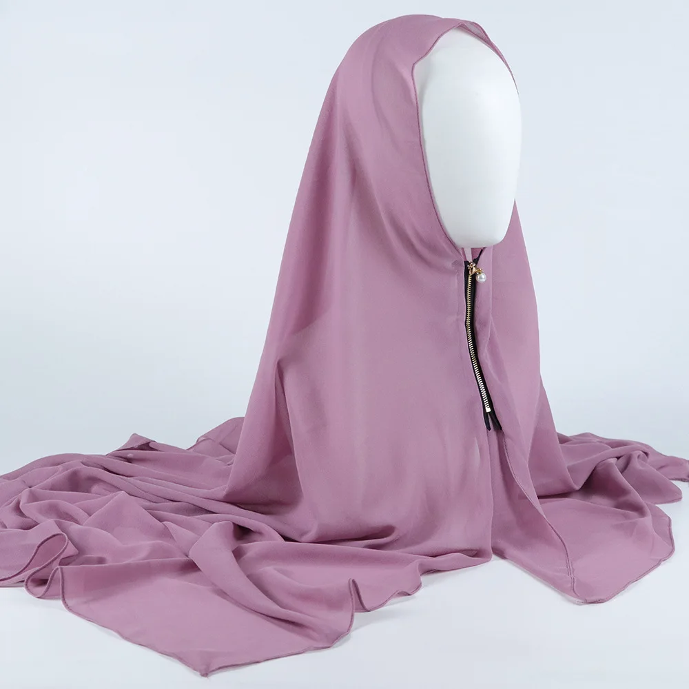 Wholesale  new big lace edge instant chiffon women shawl head hijab scarf muslim hijab supplier for women hijab