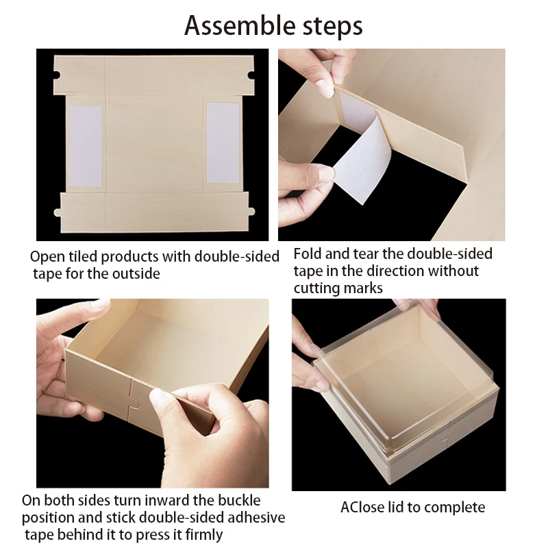 Charcuterie Wooden Boxes Biodegradable Bakery Boxes For Take Away Food DIY Box with Plastic Lid