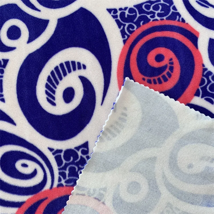 Hot sale 100% polyester skin design velboa floral print holland velvet fabric printed fabrics for garments