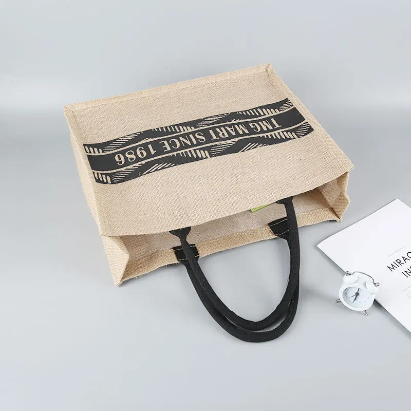 Custom logo hemp bag gift tote bag shopping handbag