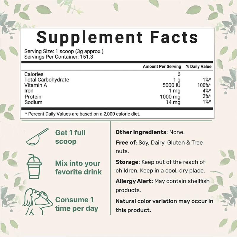 Wholesale Price Natural Supplements Organic Spirulina Powder,Spirulina