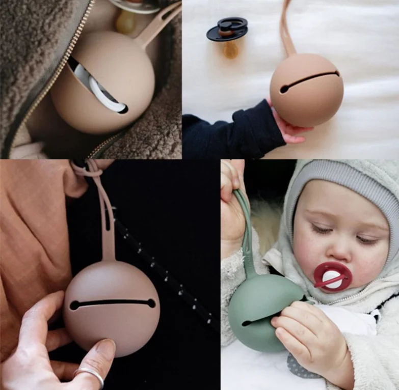 Custom Silicone Portable Soother Holder Nipple Dummy Clip Pacifier Cover Pacifier Box Baby Pacifier Case