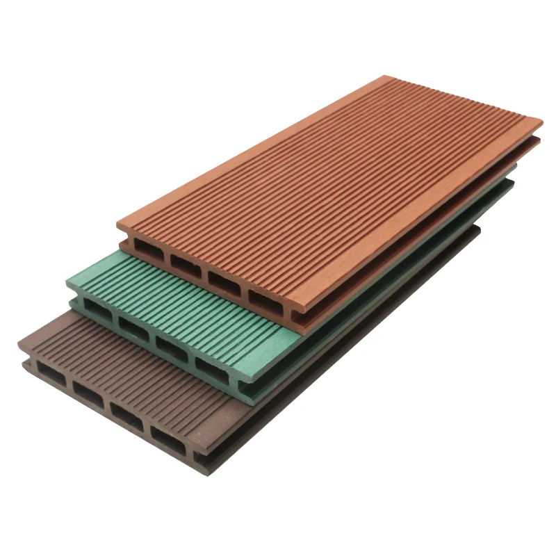Traditional teak wood grain composite floor smooth decking tiles board composite TAP & GO wpc decking panel for exterior park
