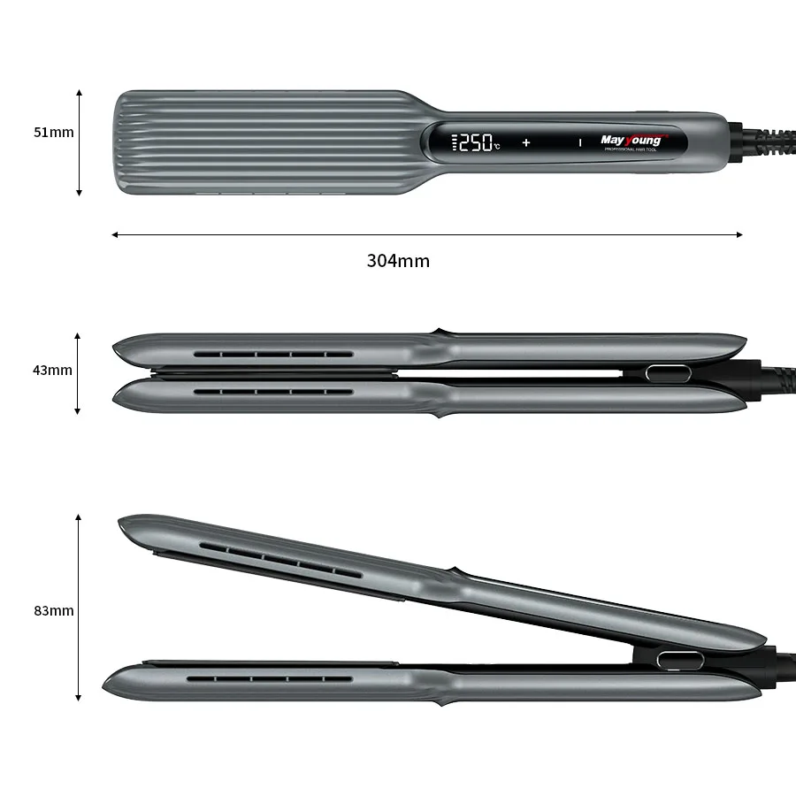 professional solar hair straightening iron wide plate hair straightener