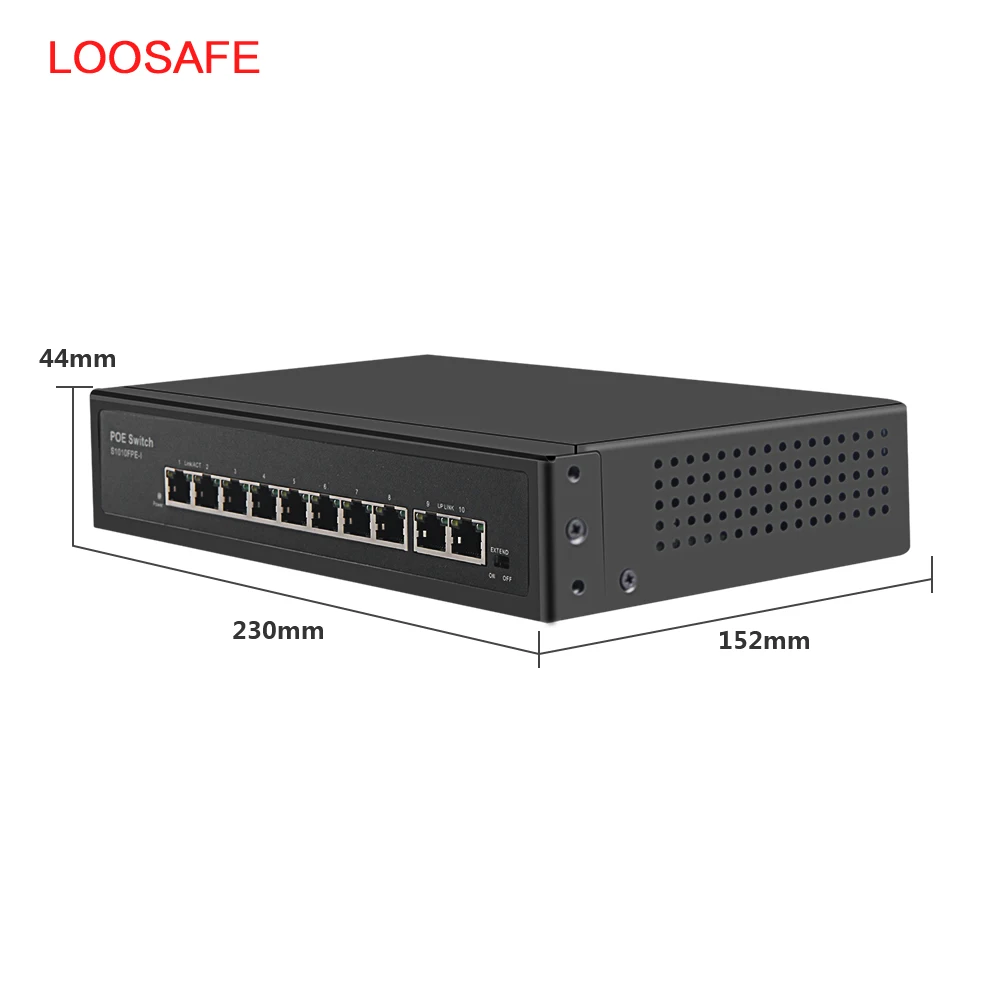  LOOSAFE 120W 8-портовый коммутатор питания через Ethernet 10/100 Мбит/с PoE 48V для IP камера сетевой 8