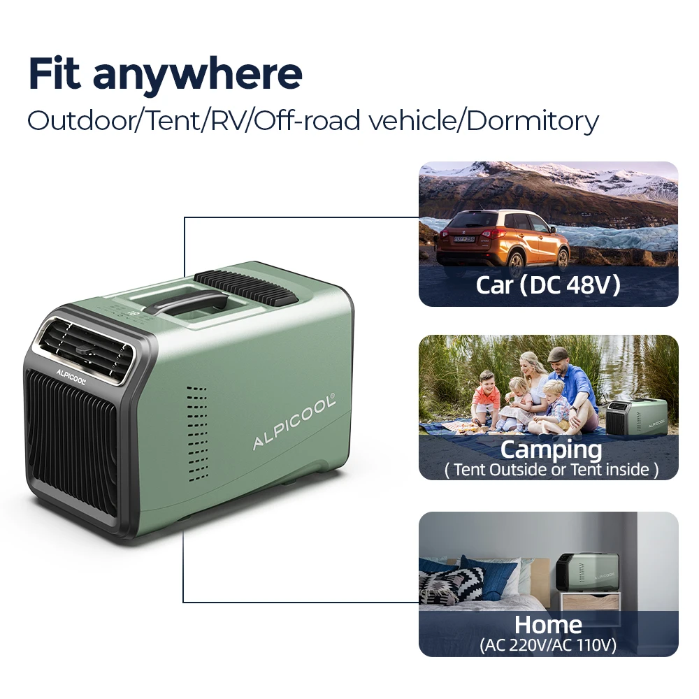 Alpicool YA01-DC 48V Home Portable AC 110V 220V Energy Saving Outdoor/Tent/Rv Compressor Mobile Air Conditioner