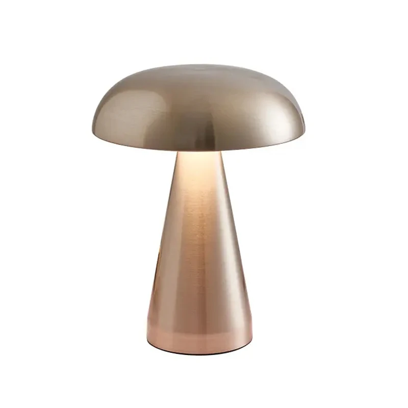 Bar Led Night Light Bedside Mushroom Touch Desk Table Cordless Lamps Nordic Rechargeable Restaurant Living Room Iron 90 Modern