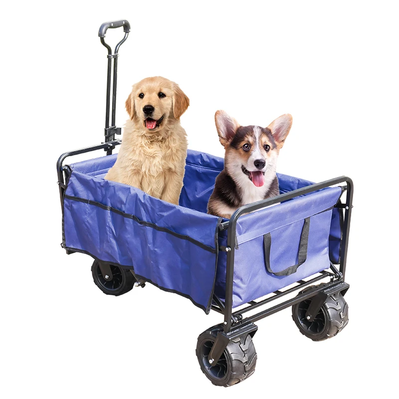 
Outdoor push beach trolly folding wagon Collapsible Utility Trolley garden cart 