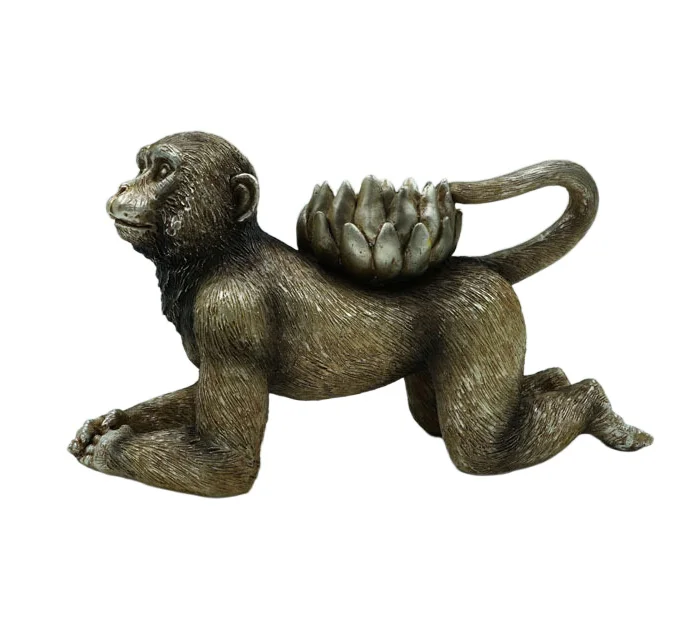 Stunning Brass Monkey Candle Holder Warm Durable Decorative monkey candle holder Resin Decoration Monkey Resin Animal Figurine