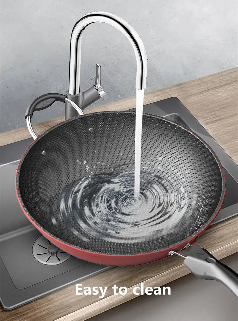 Manufacturers Wholesale Honeycomb Non-stick Frying Pan Metal Material Iron Wok with Non-Stick Pan for Cooking