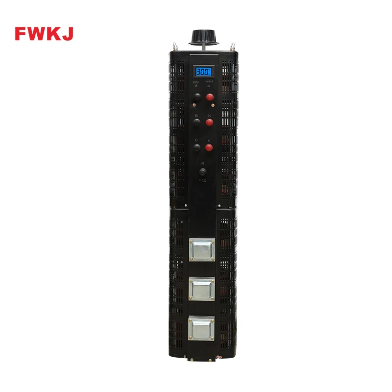 Black Color FWKJ TSGC2 60KVA three phase Variac transformer 380V ac automatic voltage regulator